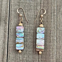 Load image into Gallery viewer, Abalone Shell Dangle Earrings