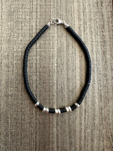Load image into Gallery viewer, Shungite 3mm Tube Bracelet with Sterling Silver Rondels