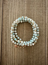 Load image into Gallery viewer, Knotted Amazonite Wrap Bracelet with 14k Gold Filled Accents