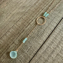 Load image into Gallery viewer, Lariat Style Necklace with Beautiful Chalcedony Stones