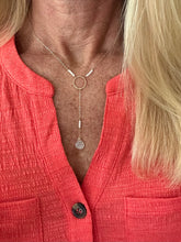 Load image into Gallery viewer, Moonstone Lariat Necklace with 14K Gold Filled Chain