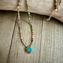Load image into Gallery viewer, Jasper Stone Choker with a Sleeping Beauty Turquoise Stone Charm