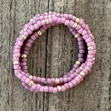 Load image into Gallery viewer, Lavendar Seed Bead Ring Stack