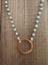 Load image into Gallery viewer, Amazonite Knotted Hoop Necklace