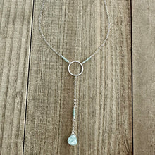 Load image into Gallery viewer, Aquamarine and Sterling Silver Lariat Necklace