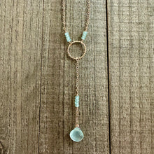 Load image into Gallery viewer, Lariat Style Necklace with Beautiful Chalcedony Stones