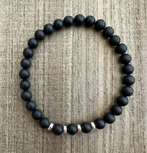 Load image into Gallery viewer, 6mm Shungite with a Touch of Sterling Silver