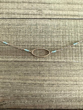 Load image into Gallery viewer, Blue Topaz Stone and 14k Gold Filled Necklace with Oval Pendant