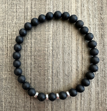 Load image into Gallery viewer, 6mm Shungite with a Touch of Sterling Silver