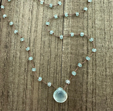 Load image into Gallery viewer, Chalcedony Knotted Necklace with a Stunning Chalcedony Stone Briolette
