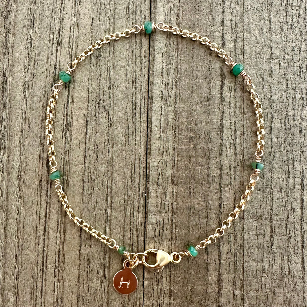 Emerald Birthstone Bracelet (May)