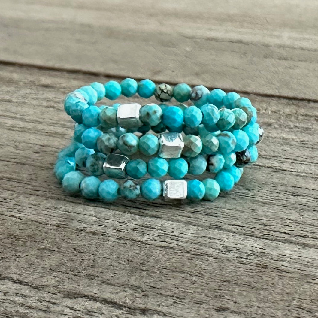 STONE Turquoise & Sterling Silver Ring Stack