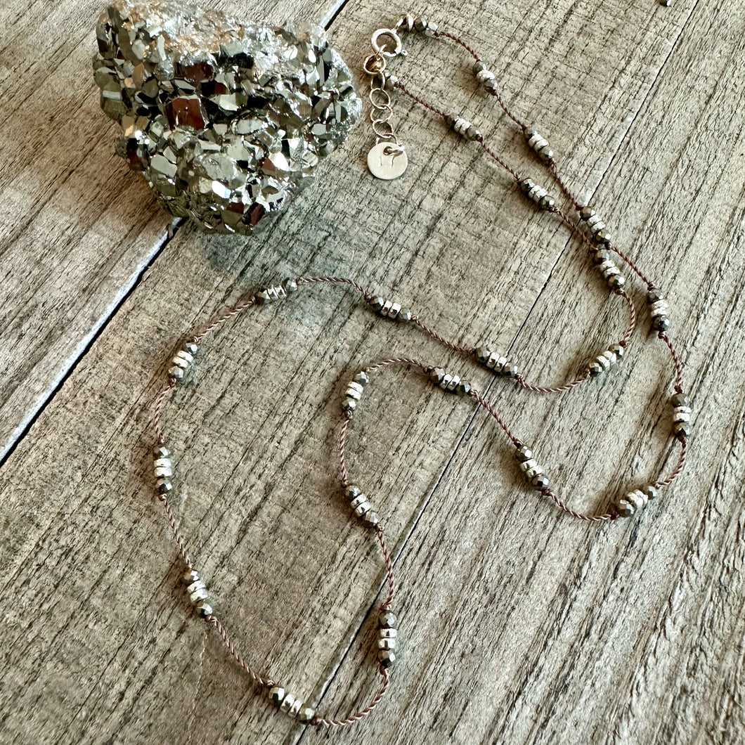 Pyrite Knotted Choker