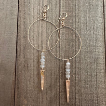 Load image into Gallery viewer, New Moon Earrings 40mm- Sacred Shimmer
