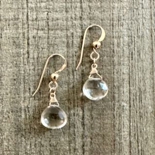 Smokey Quartz Briolette Stone Earrings