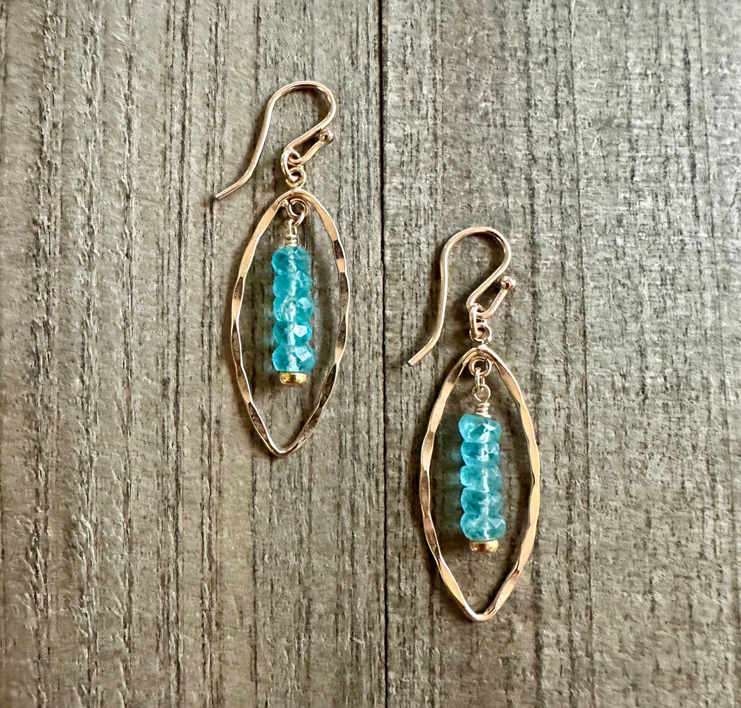 Apatite Marquis Earrings 30mm