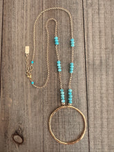 Load image into Gallery viewer, Turquoise Hoop Pendant Necklace
