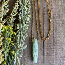 Load image into Gallery viewer, 14K Gold Filled Chain Necklace with Green Calcite Stone Charm

