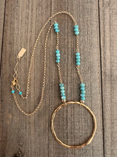 Load image into Gallery viewer, Turquoise Hoop Pendant Necklace
