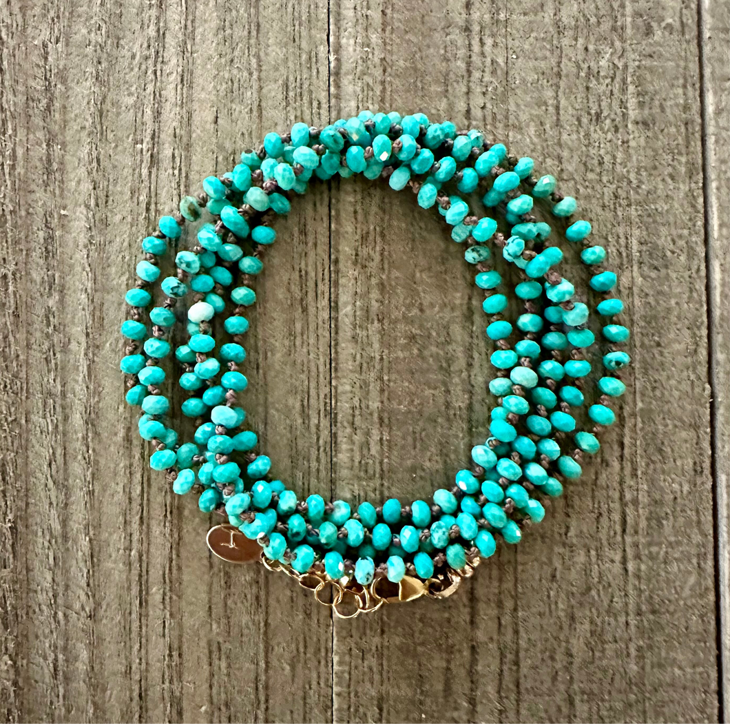 Turquoise Knotted Wrap Bracelet