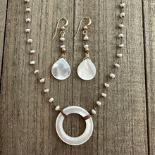 Load image into Gallery viewer, Fresh Water Pearl Knotted Necklace with a Beautiful Circle Shaped Fresh Water Pearl Pendant

