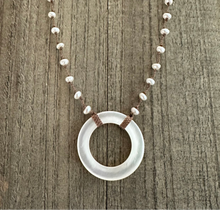 Load image into Gallery viewer, Fresh Water Pearl Knotted Necklace with a Beautiful Circle Shaped Fresh Water Pearl Pendant
