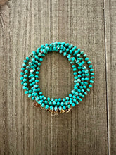 Load image into Gallery viewer, Turquoise Knotted Wrap Bracelet
