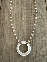 Load image into Gallery viewer, Fresh Water Pearl Knotted Necklace with a Beautiful Circle Shaped Fresh Water Pearl Pendant
