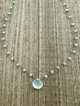 Load image into Gallery viewer, Chalcedony Knotted Necklace with a Stunning Chalcedony Stone Briolette
