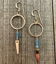 Load image into Gallery viewer, Aquamarine Hoop Earrings
