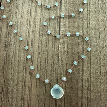 Load image into Gallery viewer, Chalcedony Knotted Necklace with a Stunning Chalcedony Stone Briolette
