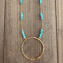 Load image into Gallery viewer, Turquoise Hoop Pendant Necklace
