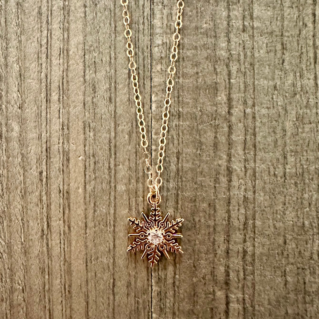 14K Gold Filled Snowflake Necklace