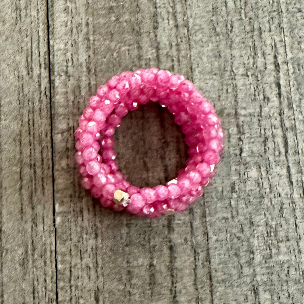 Crystal CZ Pink Ring Stack (6 pak)