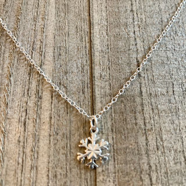 Sterling Silver Snowflake Charm Necklace